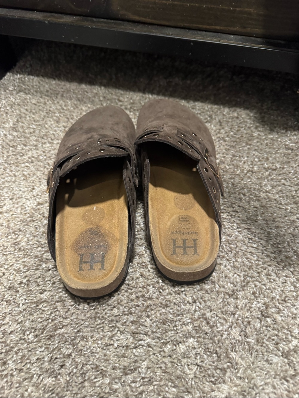 Haute Hippie Brown Suede Studded Slip-On Mules - Picture 4 of 4